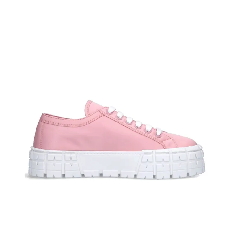 PRADA Women's Gabardine Wheel Platform 'Pink'-1