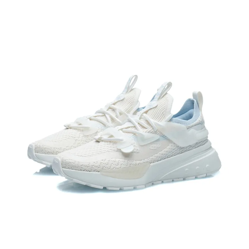LiNing Jade Bead Jade Bead Cushioned Breathable Slip Resistant Running Shoes Women's Mist White-2