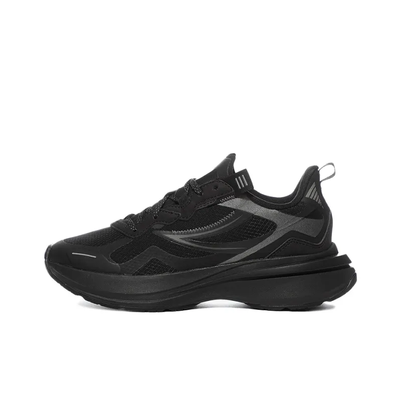FILA Flagpole Flagpole Low Top Running Shoes Unisex Black Korean Style-0