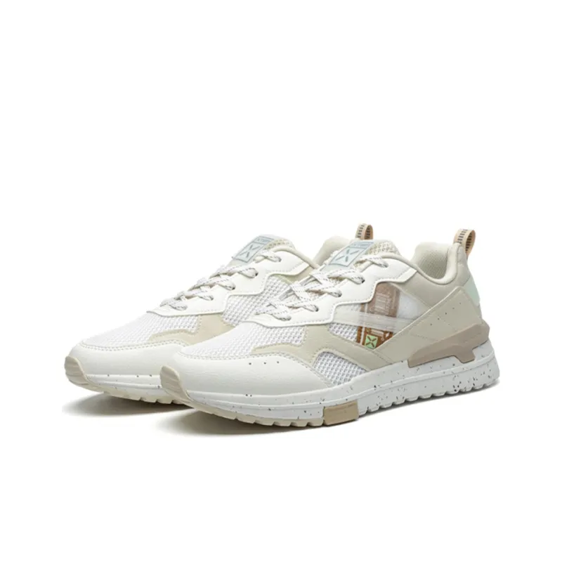 XTEP Cushioning Anti-Slip And Wear-Resistant Low-Top Casual Shoes Men's Tea White-2