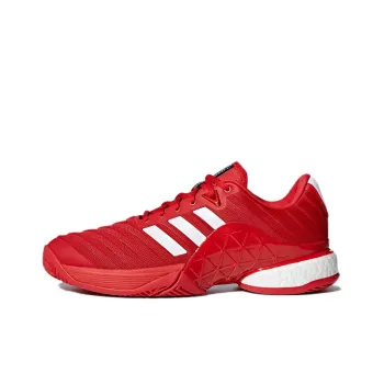Adidas Barricade 2018 Boost Wear Resistant Low Top Tennis Shoes Men's Red White