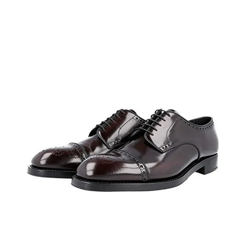 PRADA Dress Shoes Men Low-Top Brown-2