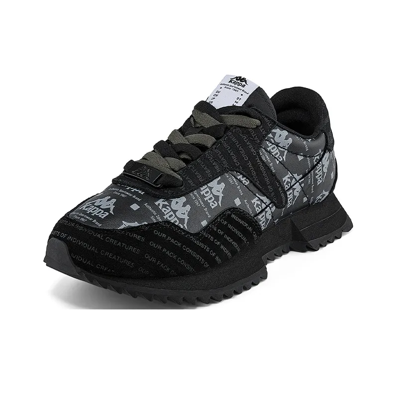 Kappa Wear Resistant Slip Resistant Low Top Casual Shoes Unisex Black-1