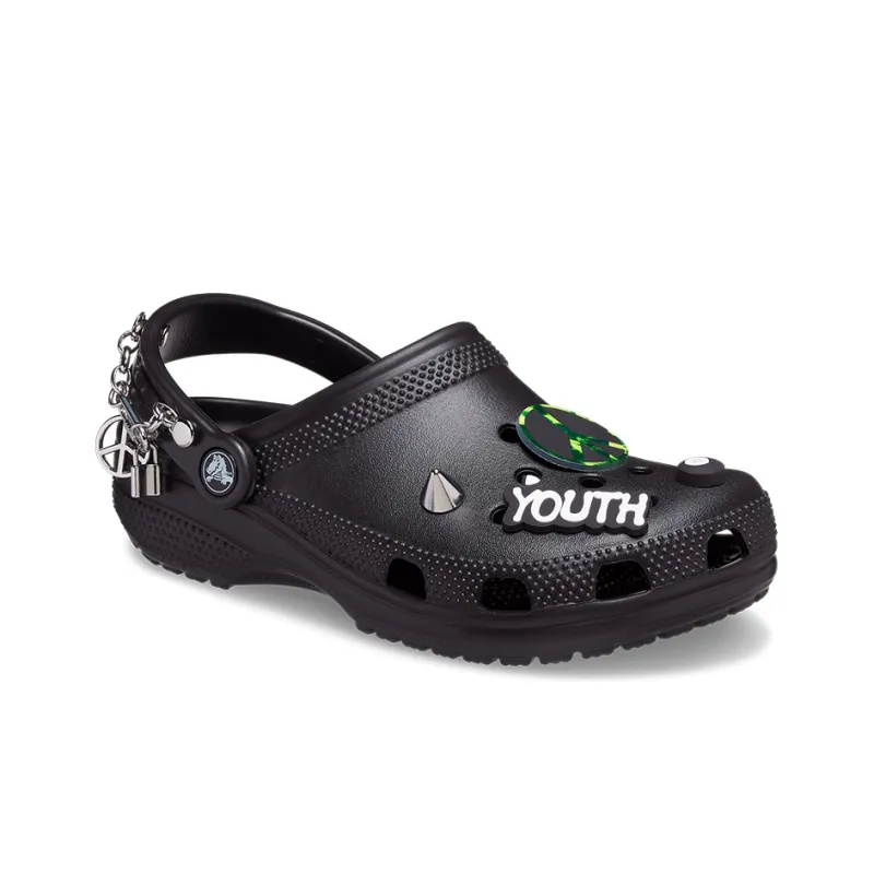 Crocs Classic Feel The Positivity Casual Unisex Black Sandals-2