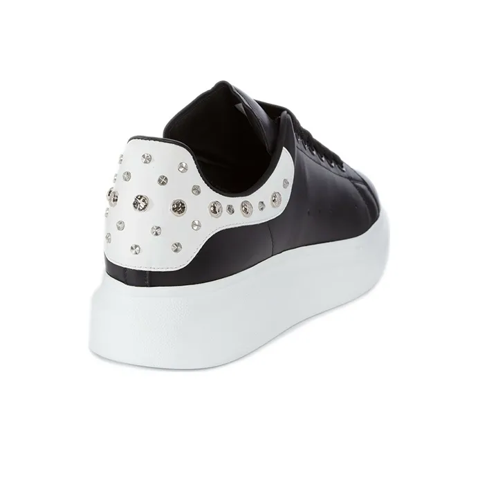 Alexander McQueen Oversized Studded Leather Sneakers 'Black'-3