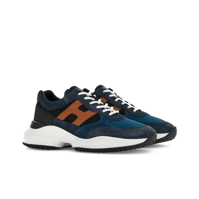 HOGAN Interaction Cushioning Anti-Slip And Wear-Resistant Low-Top Casual Shoes Men's Blue-2