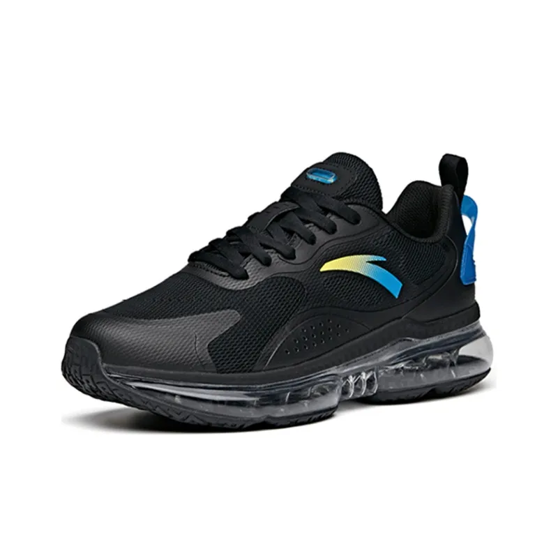 Anta Running Collection Cushioned Slip-Resistant Abrasion-Resistant Breathable Low-Top Running Shoes Men's Black Blue-2