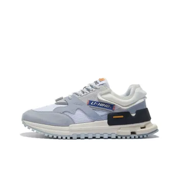 LiNing 001 Ingenuity Cushioning Anti Slip And Wear Resistant Low Top Sports Casual Shoes Men's Gray White
