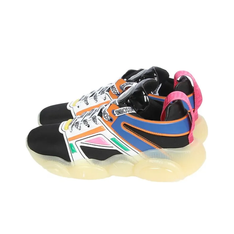 MOSCHINO Casual Shoes Women's Low Top Black/White/Blue-2