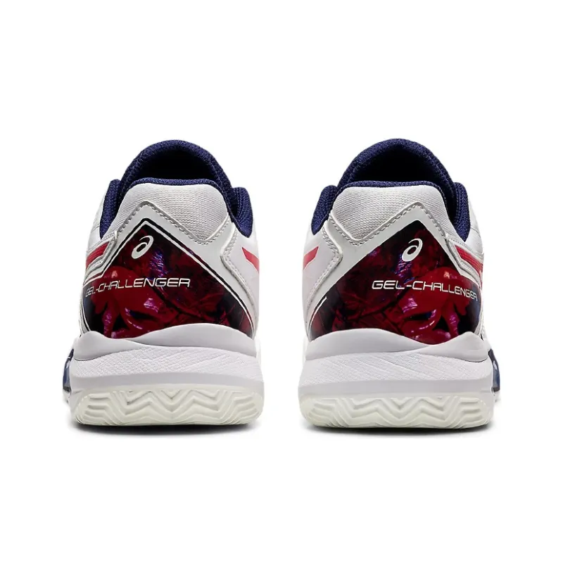 Asics Gel-Challenger 13 Cushioned Wear-Resistant Slip-Resistant Low-Top Running Shoes Men's White Red-4