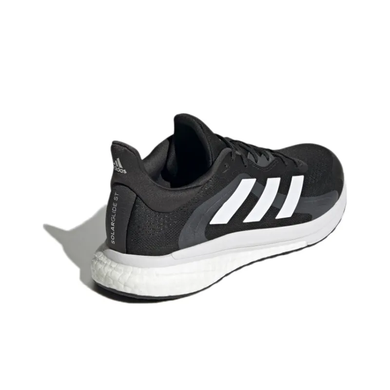 Adidas Solar Glide 4 St Breathable Lightweight Slip-Resistant Low-Top Running Shoes Men's Black White Gray-3