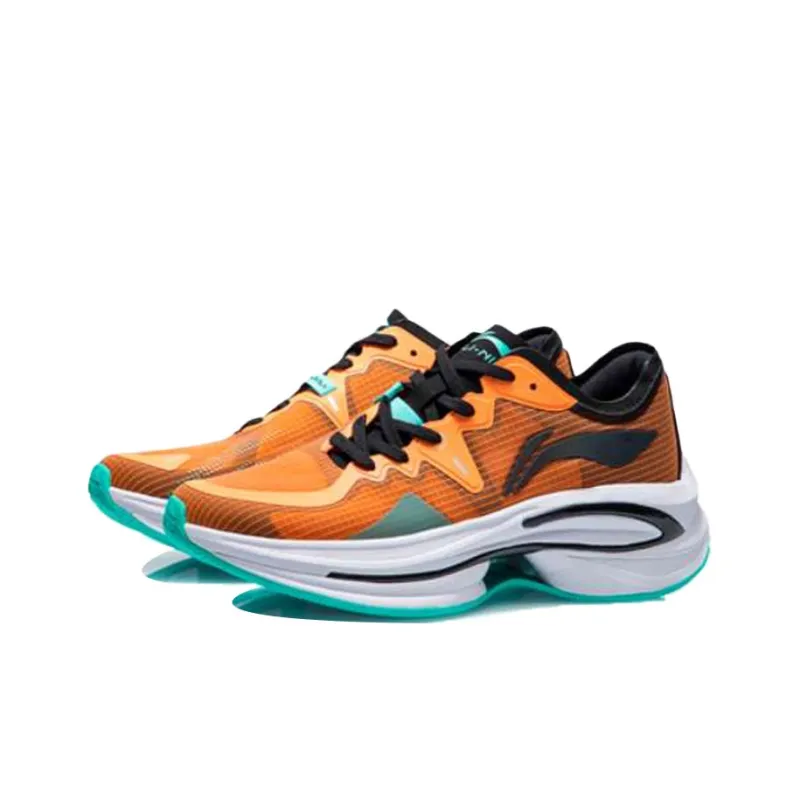 LINING WuShi 5S 1.0 Running Shoes Men Low Top Neon Apricot Orange/Black-2