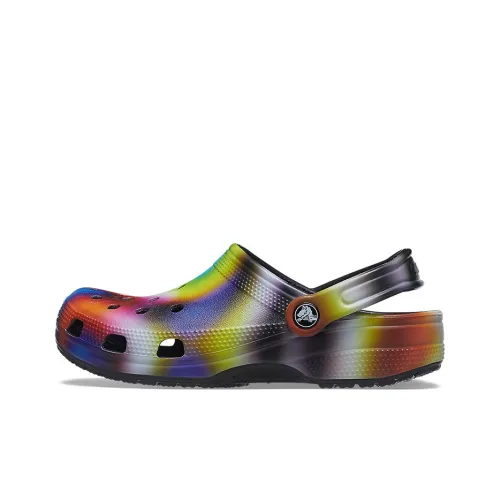 Crocs Colorful Crocs Beach Unisex Multi Color Black Sandals