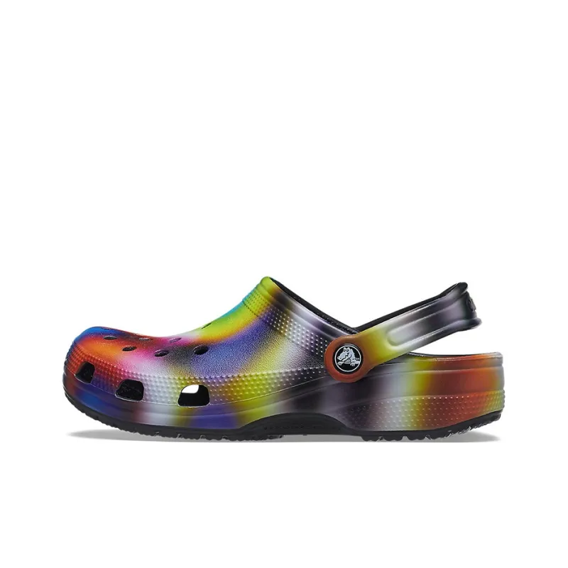 Crocs Colorful Crocs Beach Unisex Multi Color Black Sandals-0