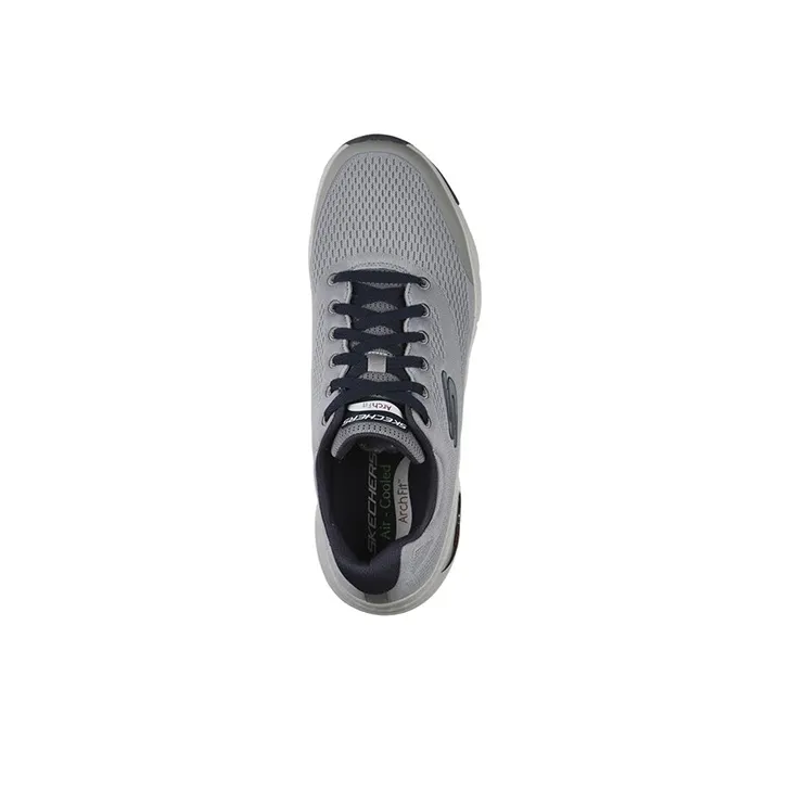 Skechers Arch Fit Shock Absorbers With Slip Resistant Features Low Top Running Shoes Men's Gray-3