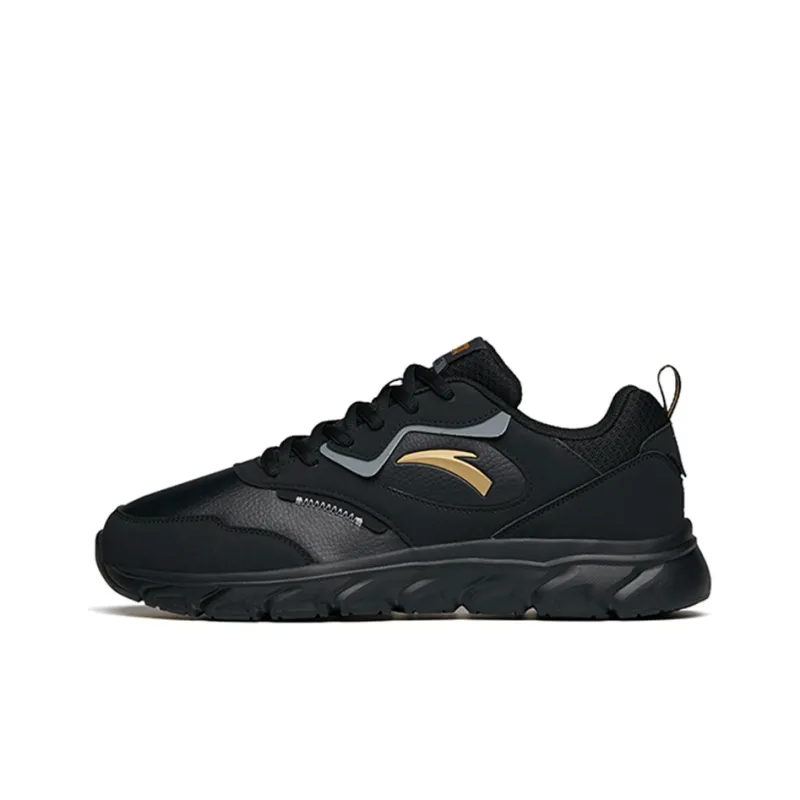 Anta Low Top Casual Running Shoes Men's Black Gray Gold-0