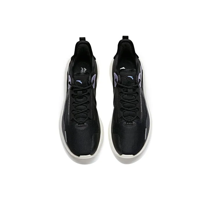 Anta Running Collection Diamond Pattern Low-Top Running Shoes Women's Black Purple-3