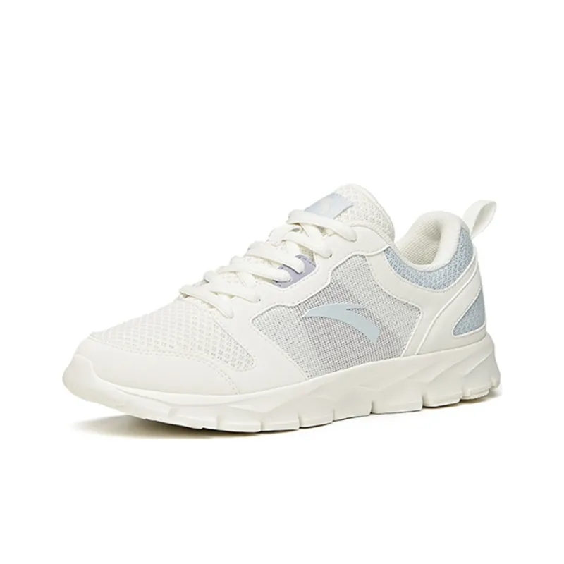 Anta Running Collection Breathable Lightweight Wear-Resistant Slip-Resistant Low-Top Running Shoes Women's White Blue-2