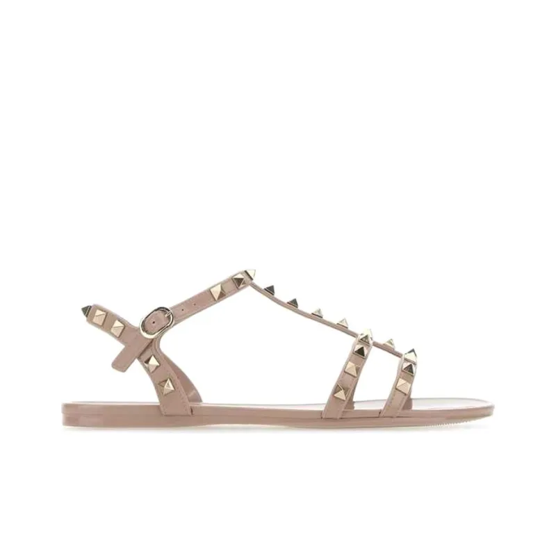 Valentino Rockstud Garavan One Strap Sandals Women's Pink-1