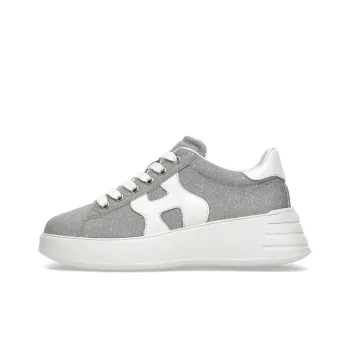 HOGAN Rebel Casual Shoes Women's Low-Top Silver Gray