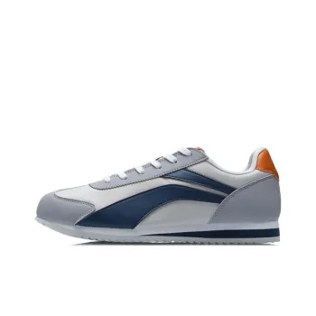 LiNing 3K Cushioning Abrasion Resistant Slip Resistant Breathable Lightweight Low Top Running Shoes Men's Gray Blue