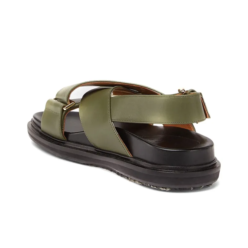 MARNI Fussbett Colour-block Leather Sandals-4