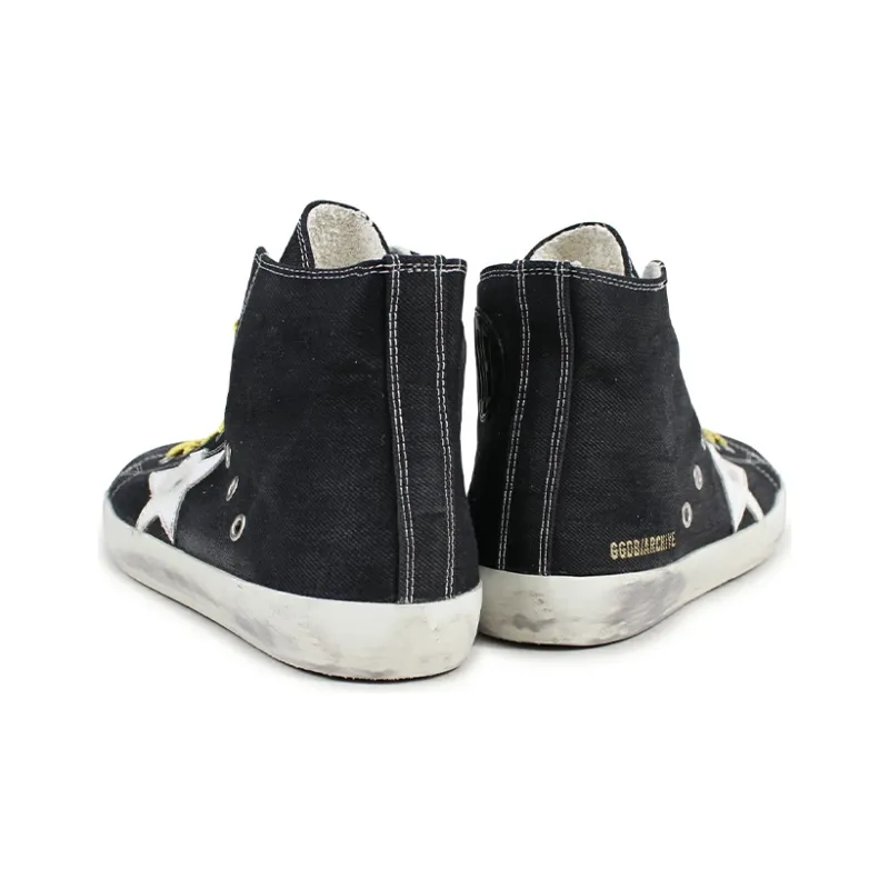 Golden Goose Francy Canvas Shoes Men High-Top Black-3