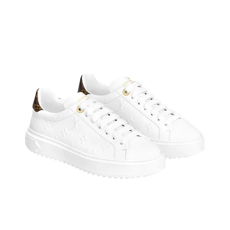 LOUIS VUITTON Time Out Sneakers 'White With White Monogram' Women's-2
