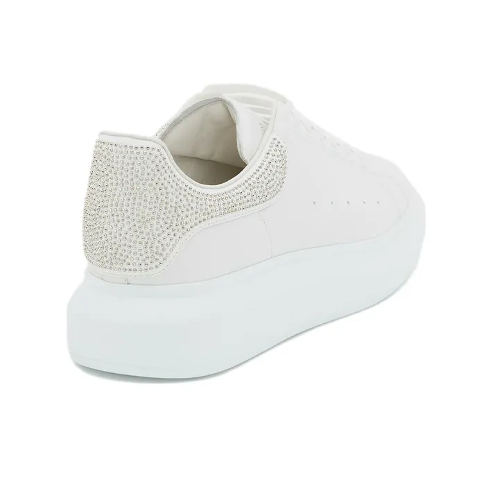 Alexander McQueen Oversized Crystal embellished Sneakers 'White'-3