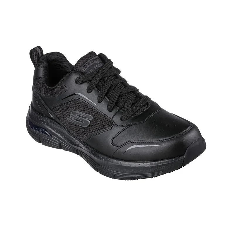 Skechers ARCH FIT SR Cushioned Slip-Resistant Coverage Low-Top Running Shoes Men's Pure Black-2