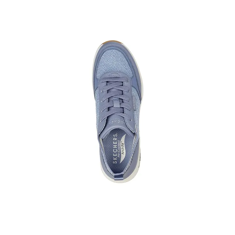 Skechers Arch Fit S-Miles - Walk On Cushioning Anti-Slip And Wear-Resistant Low-Top Casual Shoes Women's Blue-3