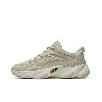 FILA Cushioning Anti Slip And Wear Resistant Low Top Running Shoes Men's Beige