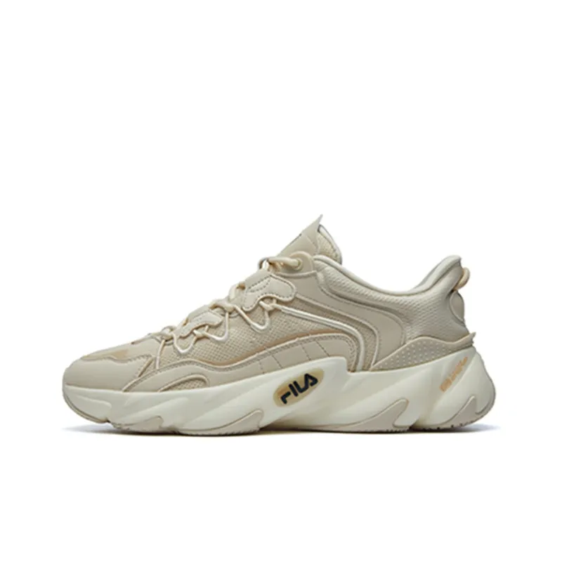 FILA Shock Absorbers With Slip Resistant And Abrasion Resistant Properties Low Top Running Shoes Men's Beige-0