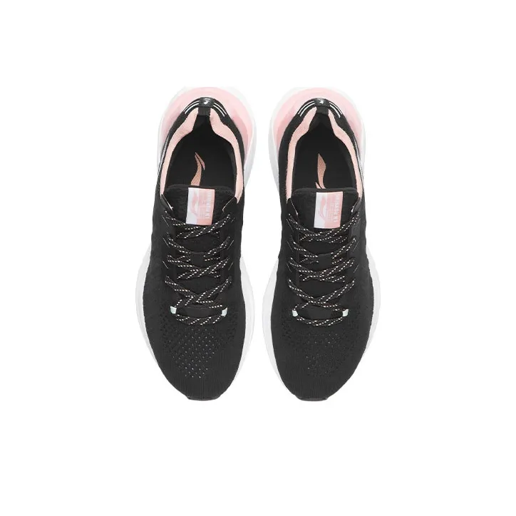 LiNing YunQue Slip Resistant Lightweight Breathable Cushioning Low Top Running Shoes Women's Black Pink-3