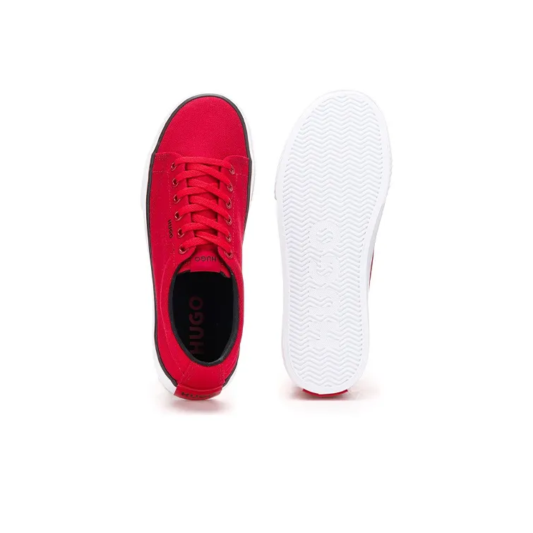 HUGO BOSS Canvas Shoes Women's Low-Top Red-4