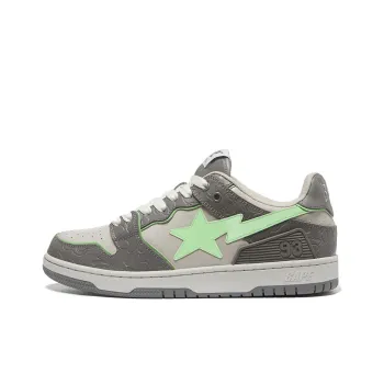 A BATHING APE SK8 STA Stylish Skateboarding Shoes Women's Gray Green