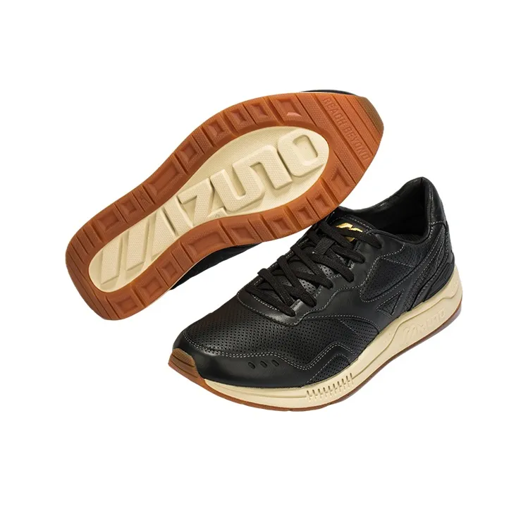 Mizuno Low Top Running Shoes Men's Black Beige White-3
