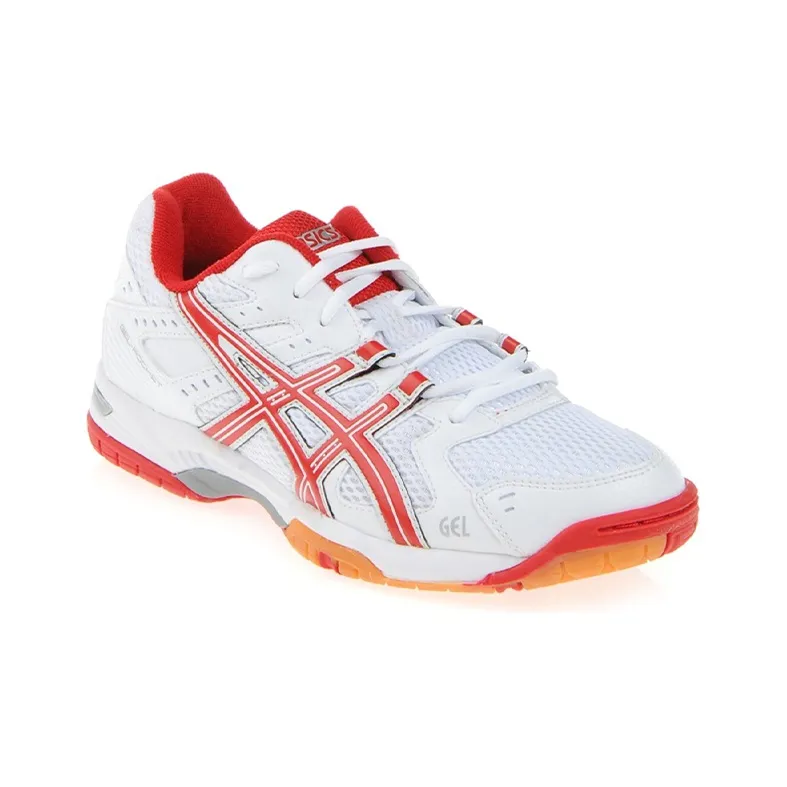 Asics Gel-Rocket 6 Wear-Resistant Low-Top Running Shoes Women's White Red-1
