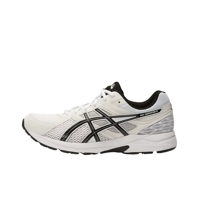 Asics Gel-Contend 3 Breathable Low-Top Running Shoes Men's White Black-0