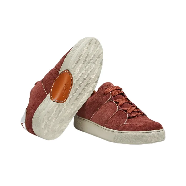 Zegna Tiziano Stylish Skateboarding Shoes Men's Red-3
