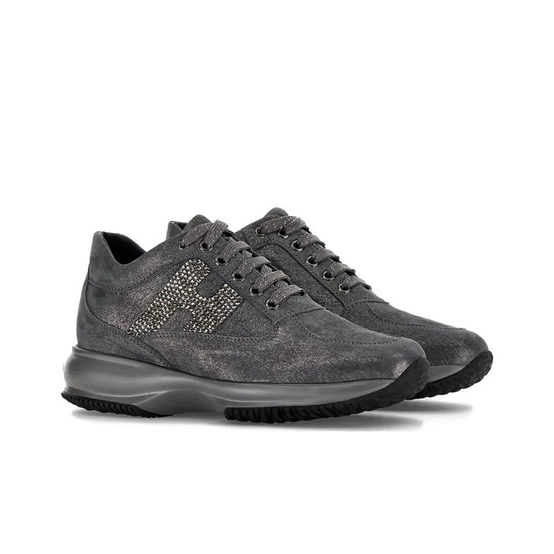 HOGAN Interactive Casual Shoes Women's Low-Top Gray-1