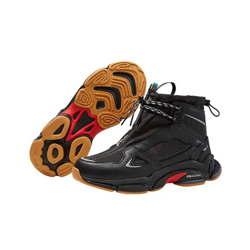 Aries x FILA FUSION Anti Slip Wear Resistant Lightweight Coverage High Top Casual Shoes Women's Black-3