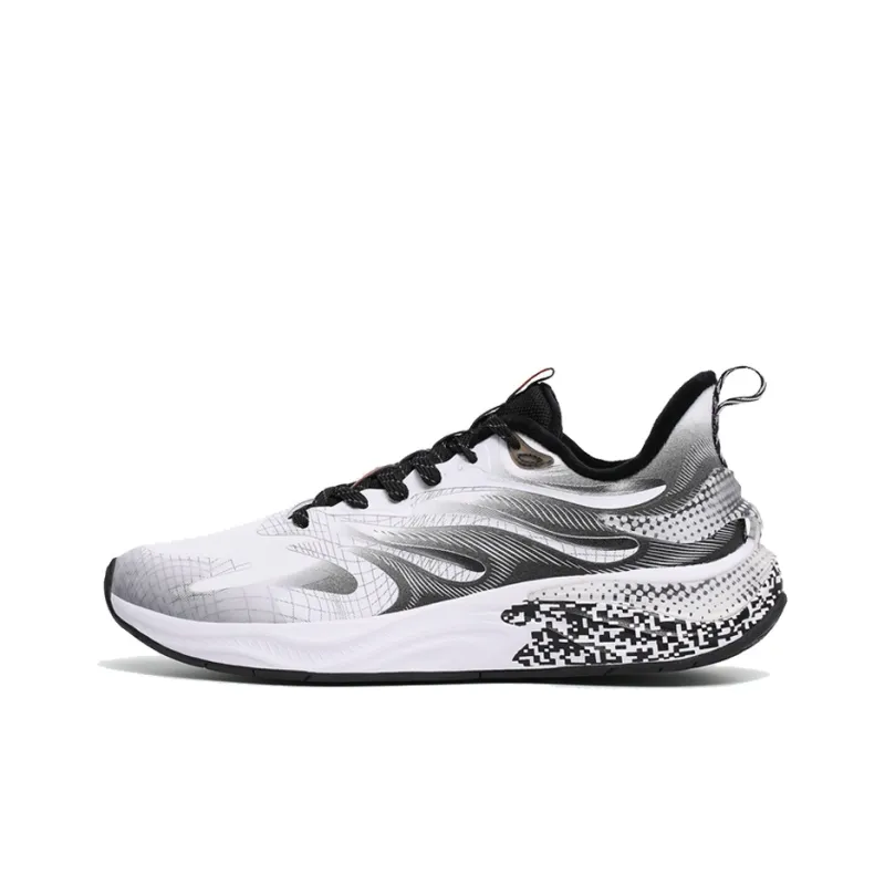 XTEP Wind & Fire 25 Cushioned Anti-Slip Wear-Resistant Breathable Lightweight Low-Top Running Shoes Men's White Black-0