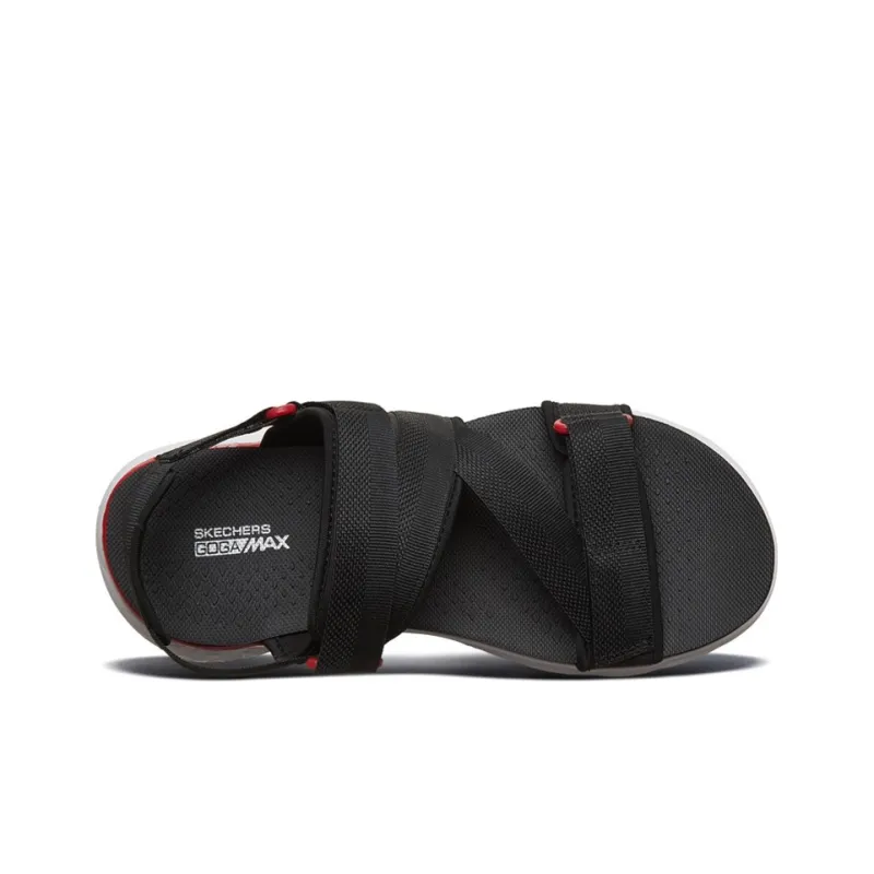 Skechers Velcro Outdoor Breathable Beach Sports Black Red Sandals-2