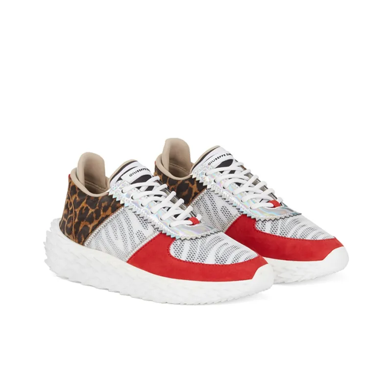 Giuseppe Zanotti/GZ Urchin Cushioned Slip-Resistant Lightweight Height Increasing Low-Top Casual Shoes Women's Red-1