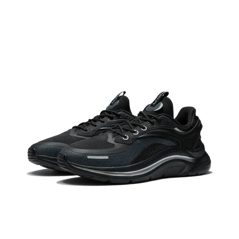 LiNing Liuyun Shock Absorbers With Slip Resistant And Abrasion Resistant Properties Low Top Casual Shoes Men's Black-2