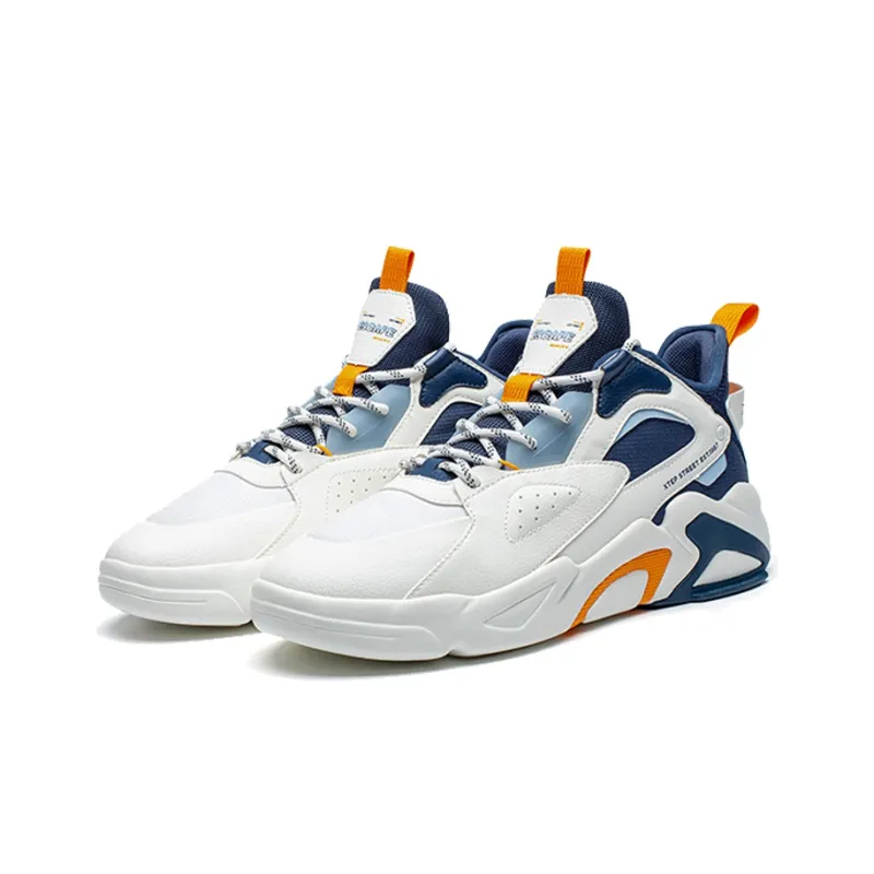 XTEP Fengxing 1.0 Slip Resistant Cushioning Mid Top Sports Casual Shoes White Blue-1
