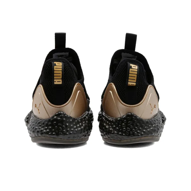PUMA Hybrid Rocket Cushioning Anti-Slip And Wear-Resistant Low-Top Running Shoes Women's Black Gold-3