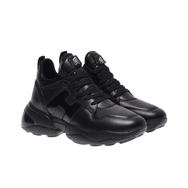 HOGAN Interaction Cushioned Slip Resistant Lightweight High Top Running Shoes Women's Black-3