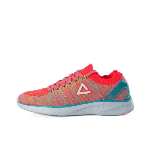 PEAK Running Shoes Women's Low-Top Fluorescent Red/Neon Yellow